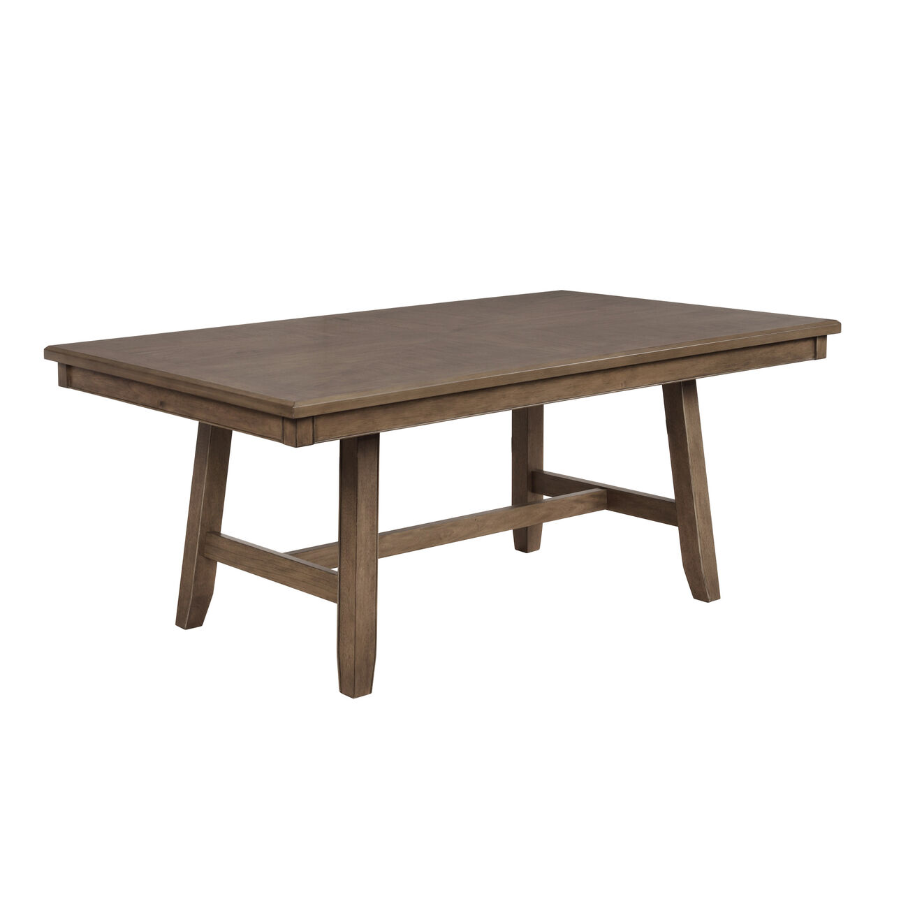 Rectangular Wooden Dining Table with Block Leg Support, Brown