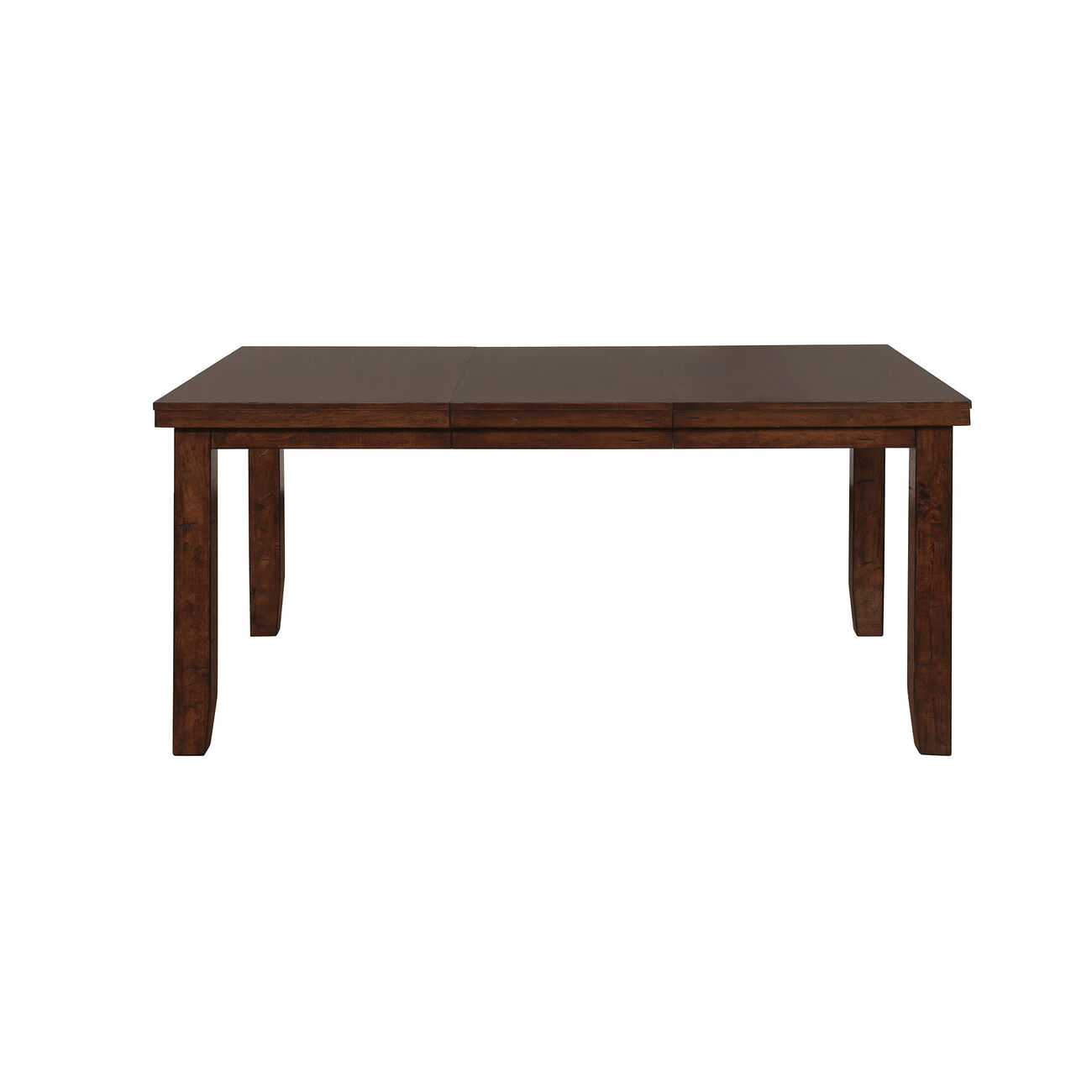 Wooden Rectangular Dining Table with 18 Inch Extension Leaf, Brown