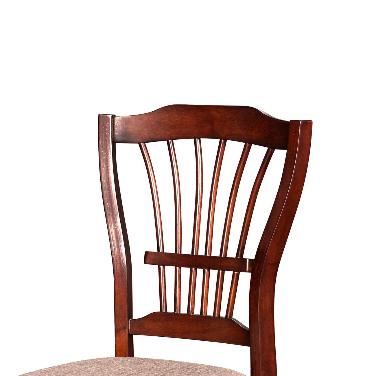 Slatted Back Wooden Dining Chair with Nailhead Trim, Set of 2, Brown