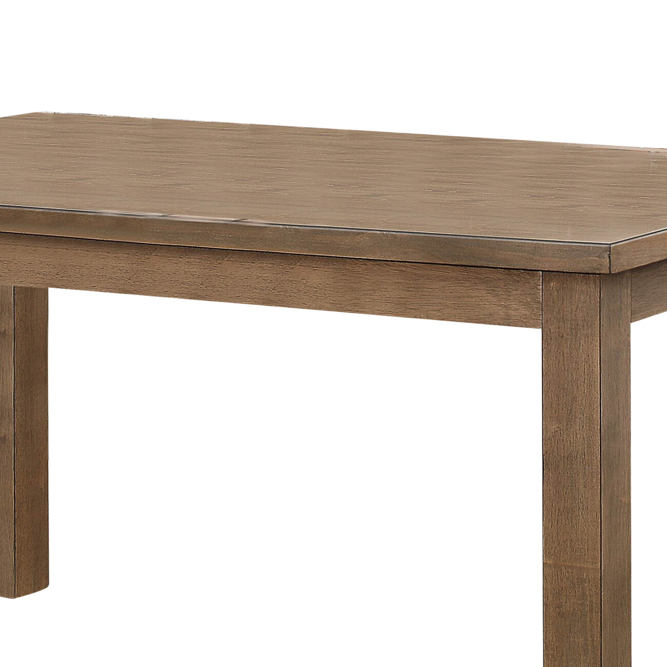 Transitional Wooden Dining Table with Grain Details and Block legs, Brown