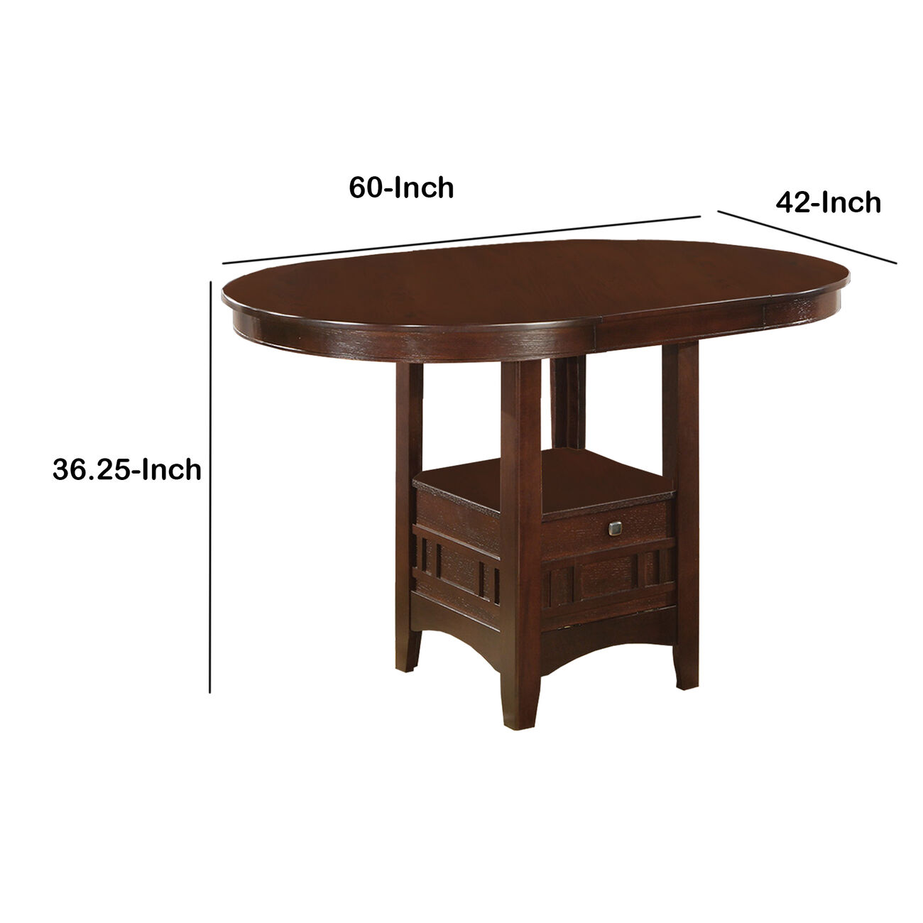 Counter Height Dining Table, Warm Brown
