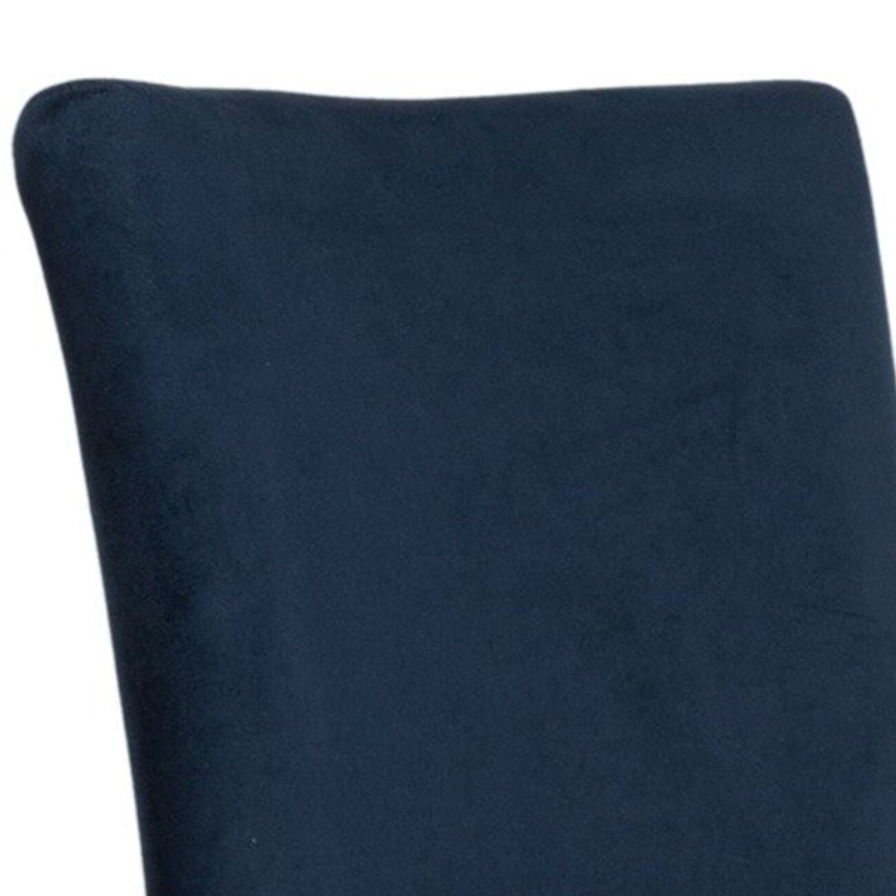 Velvet Upholstered Parsons Dining Chair with Wooden Legs, Navy Blue and Brown, Set of Two
