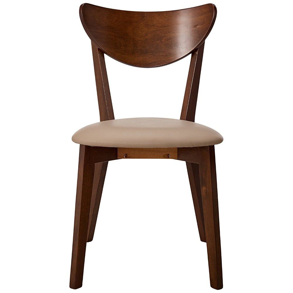 We-designed Wooden Dining Side Chair, Chestnut Brown, Set of 2