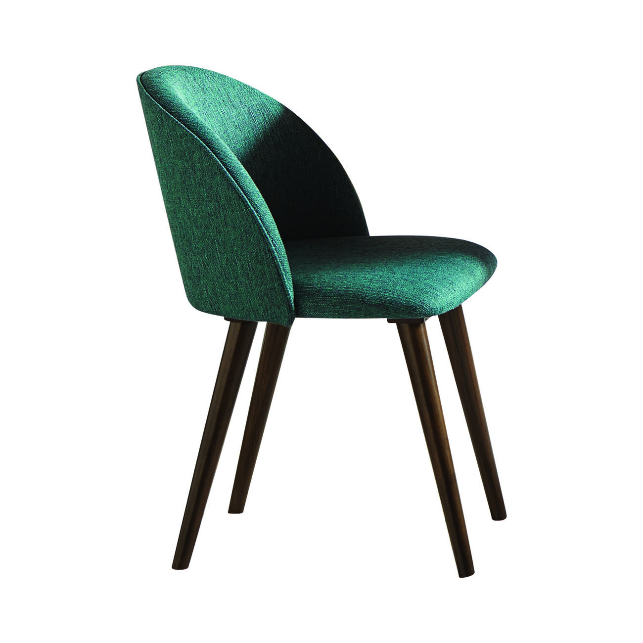 Wooden Dining Chairs with Fabric Upholstered Seat and Back, Aqua Green and Brown, Set of Two
