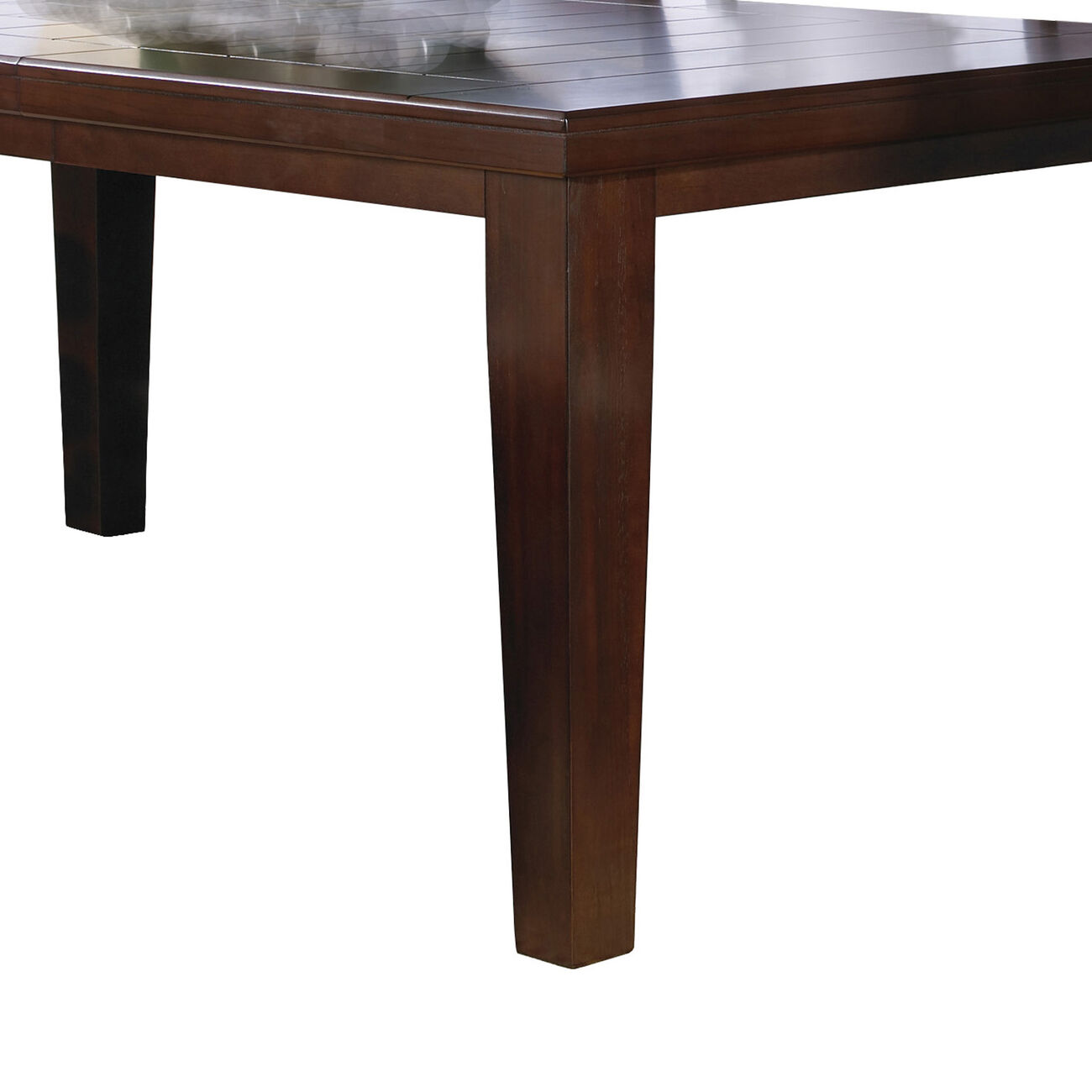 Extendable Rectangular Wooden Dining Table with Plank Tabletop, Brown