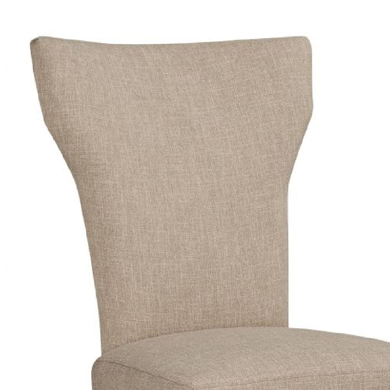 Fabric Upholstered Side Chair with Wingback Design, Set of 2, Oatmeal Brown