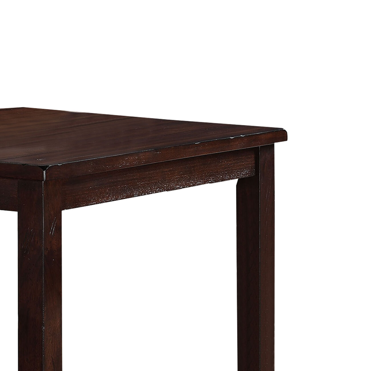Plank Design Wooden Counter Height Dining Table with Block Legs, Brown