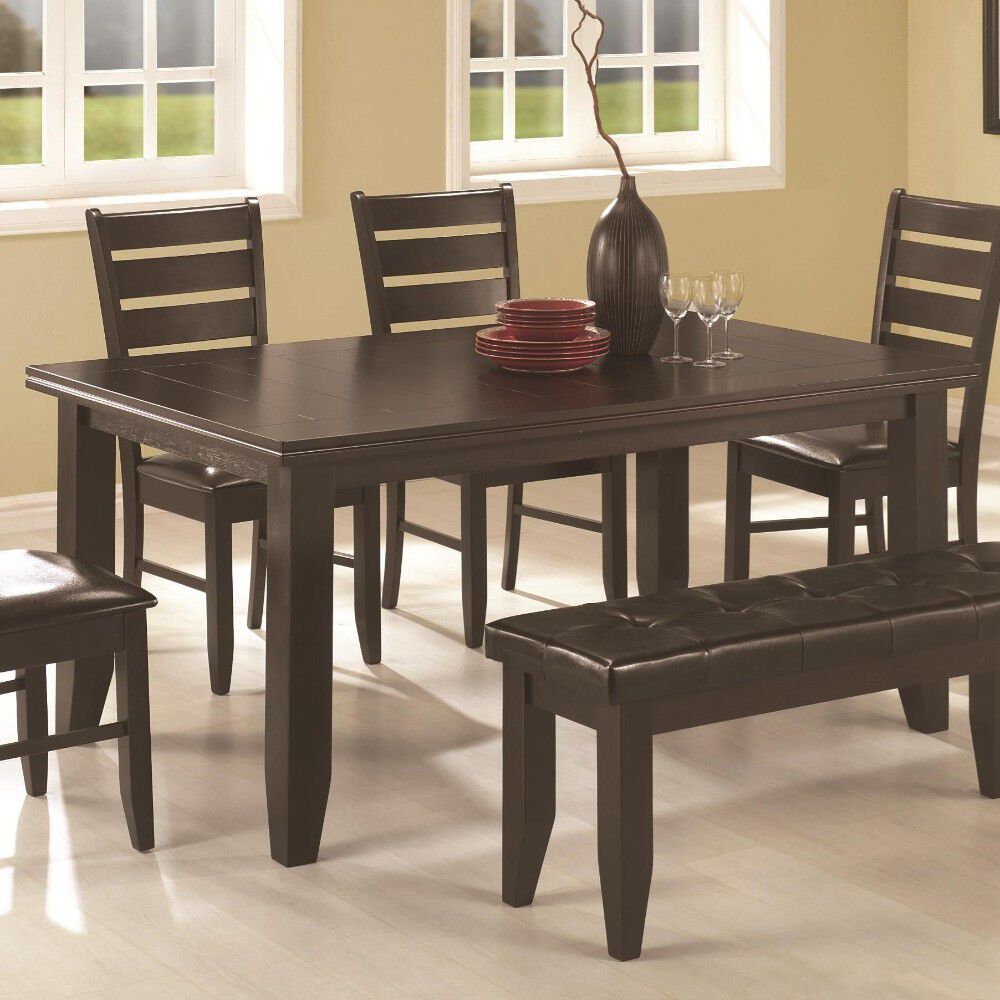 Rectangular Semi-Formal Wooden Dining Table, Cappuccino Brown