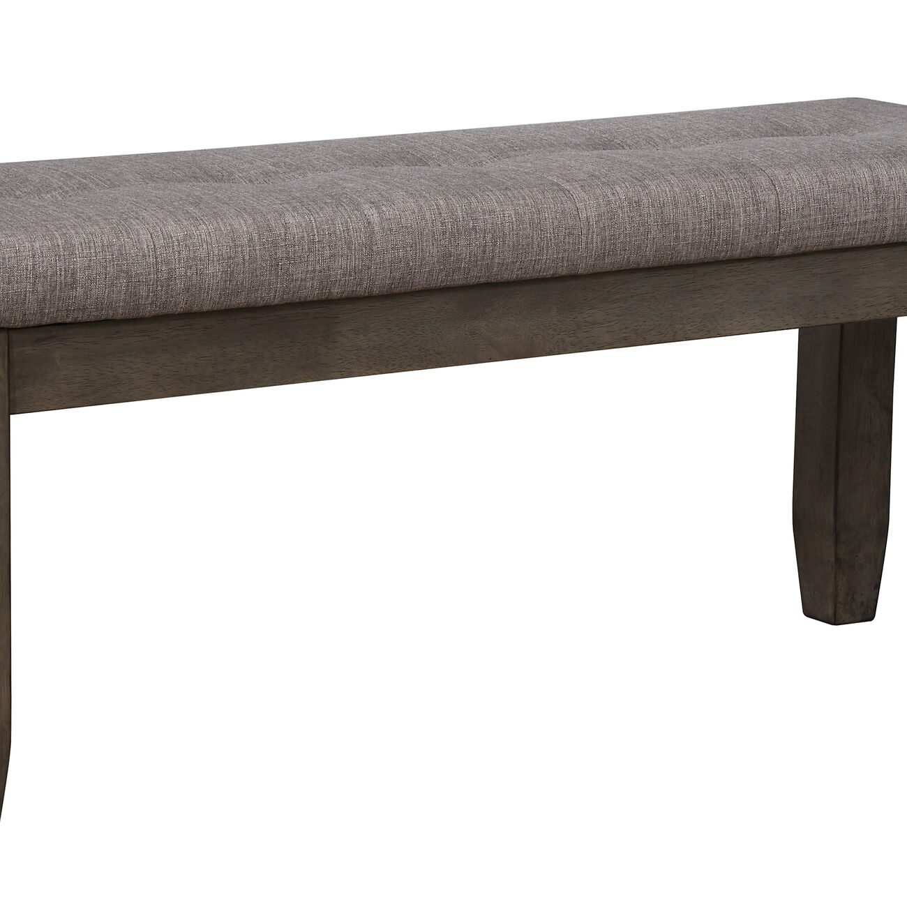 Two Tone Rectangular Bench with Fabric Upholstered Seat, Brown and Gray - BM215444