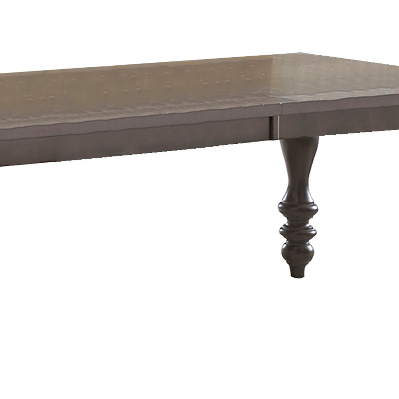Wooden Dining Table with Molded Details and Turned Legs, Brown