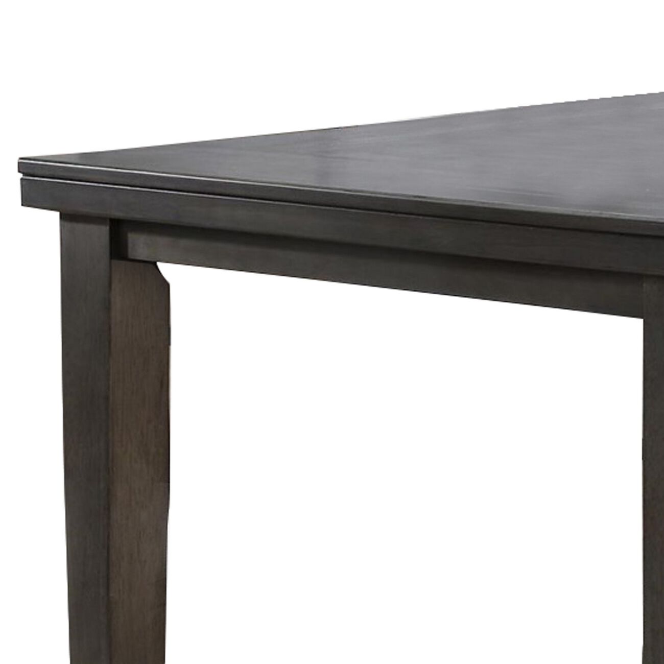Rectangular Wooden Dining Table with Tapered Leg Support, Gray