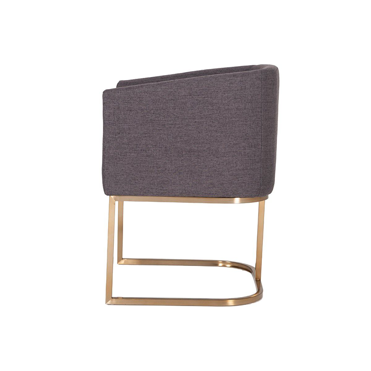 Fabric Upholstered Dining Chair with Round Cantilever Base, Gray