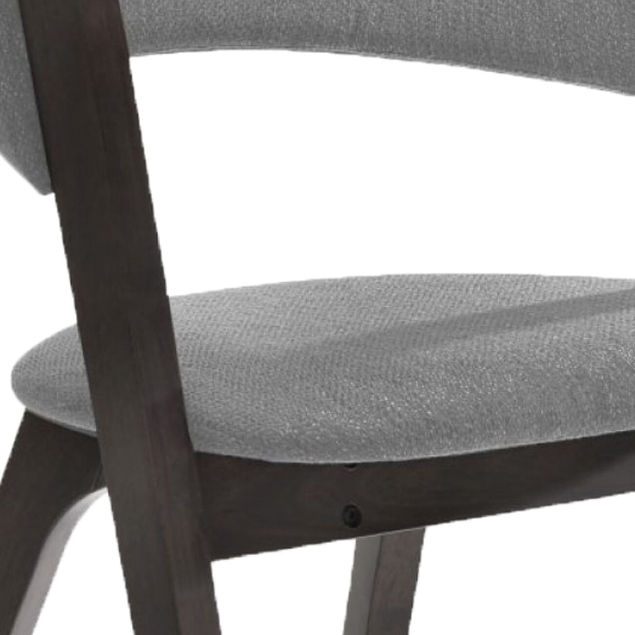 Wooden Dining Chair with Open Back Design, Set of 2, Gray and Black