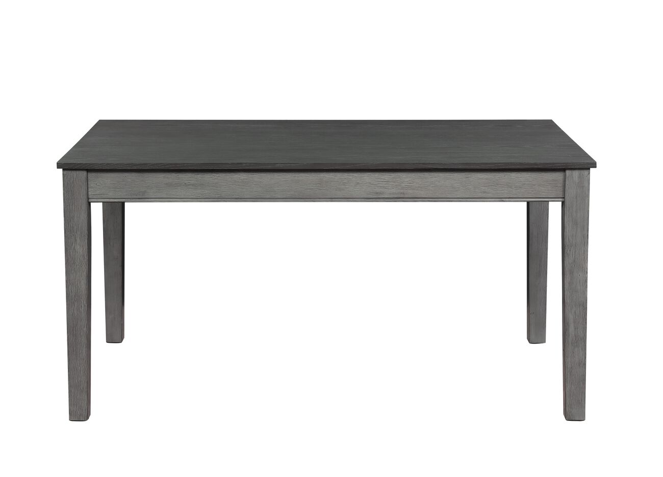Rectangular Wooden Dining Table with 2 Drawers and Tapered Legs, Gray