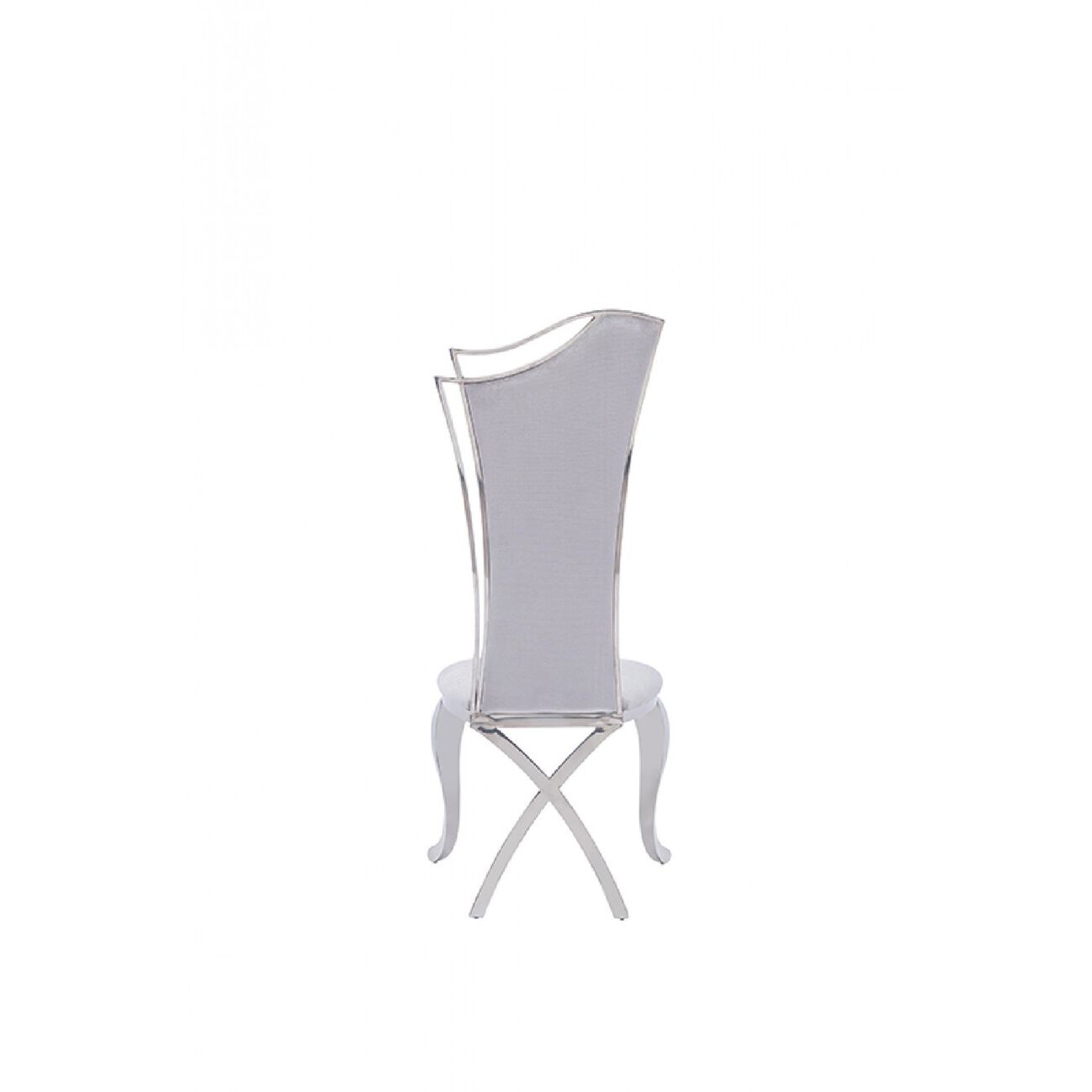 Button Tufted Sloped Back Dining Chair with Metal Leg, Set of 2, Gray