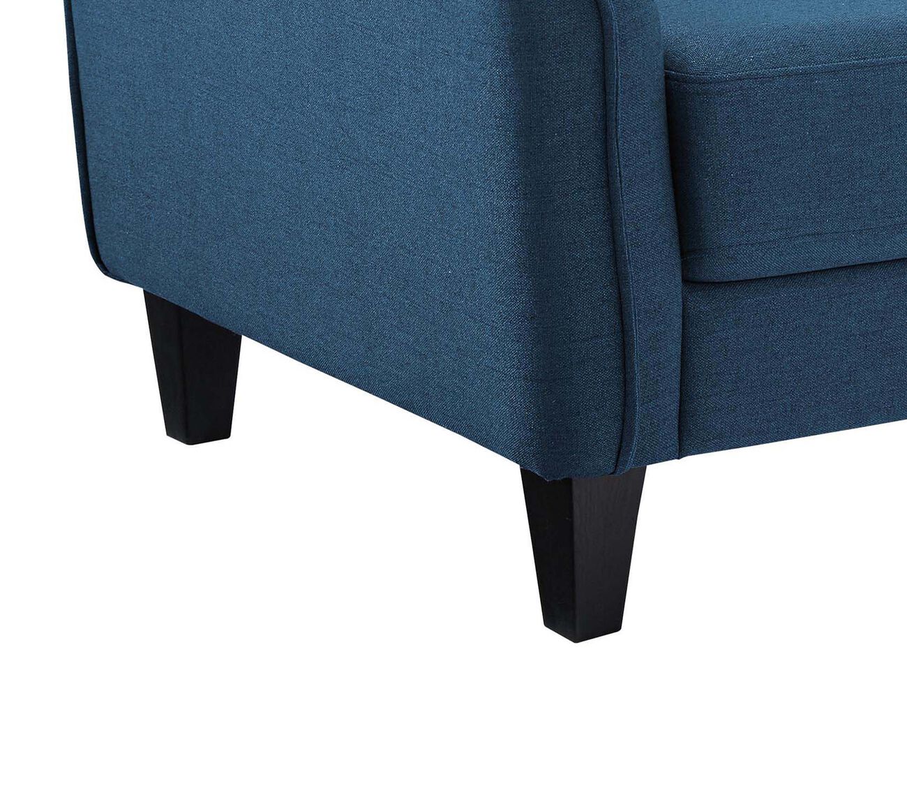 Fabric Upholstered Wooden Chair with Corner Blocked Frame, Blue