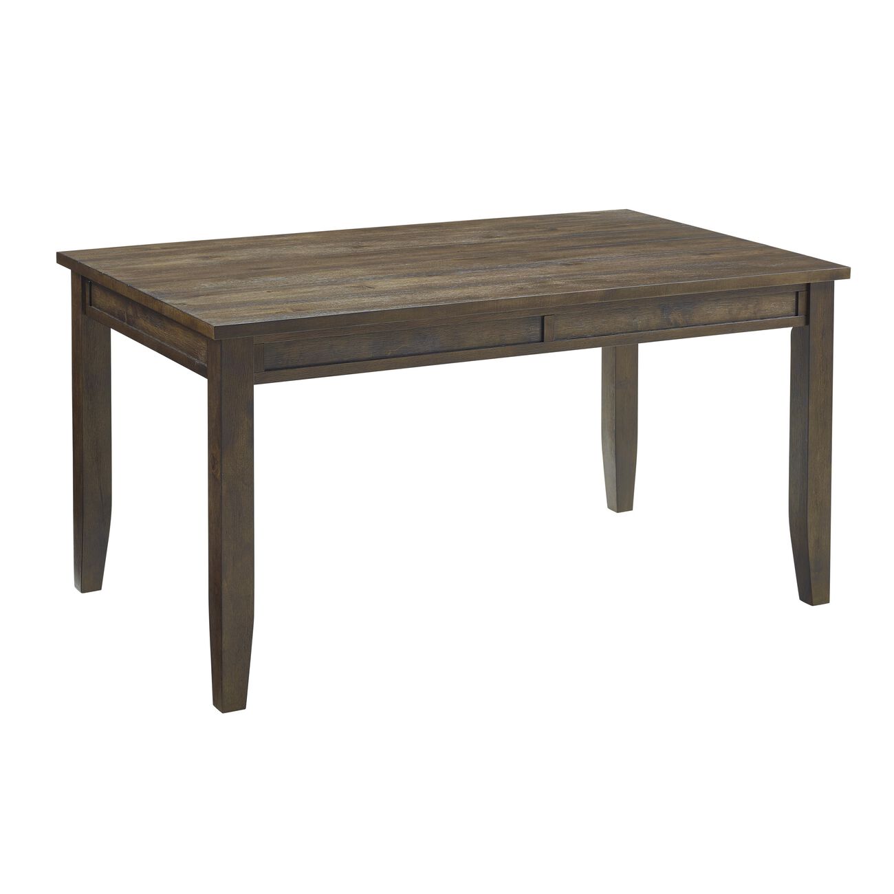 Plank Design Wooden Rustic Dining Table with Chamfered Legs, Brown