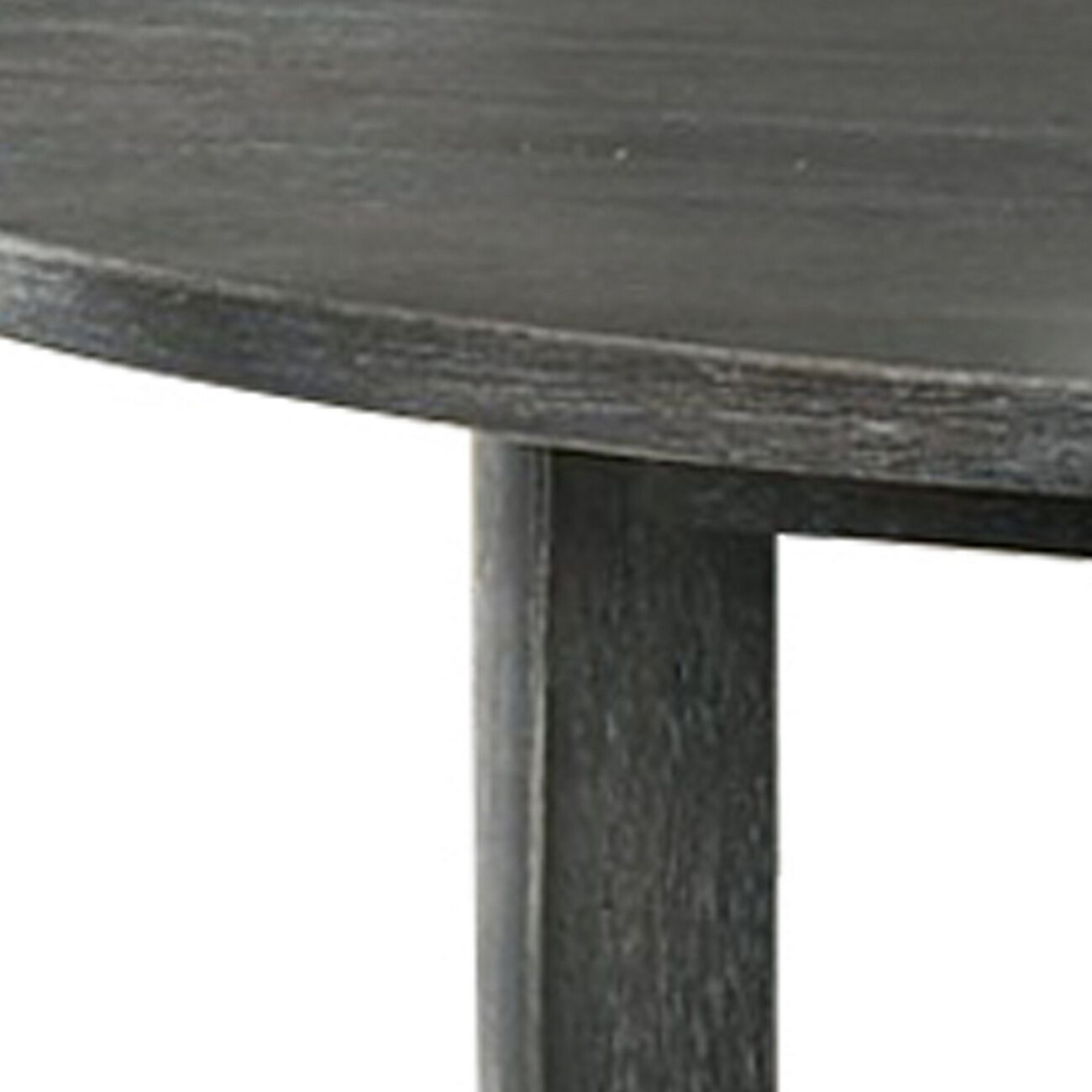 47 Inch Farmhouse Style Round Wooden Dining Table, Rustic Gray