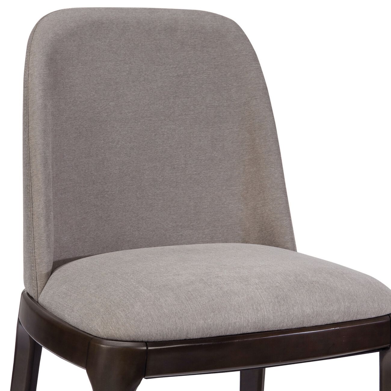 Transitional Fabric Dining Chair with Curved Back, Set of 2, gray