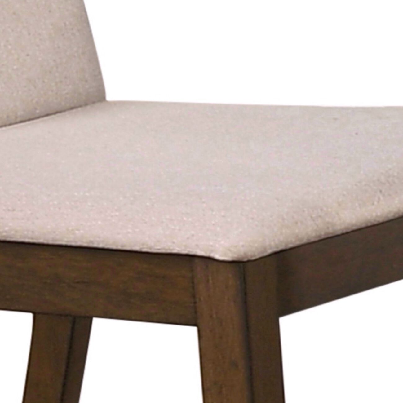 Fabric Dining Chair with Wooden Backing, Set of 2, Beige