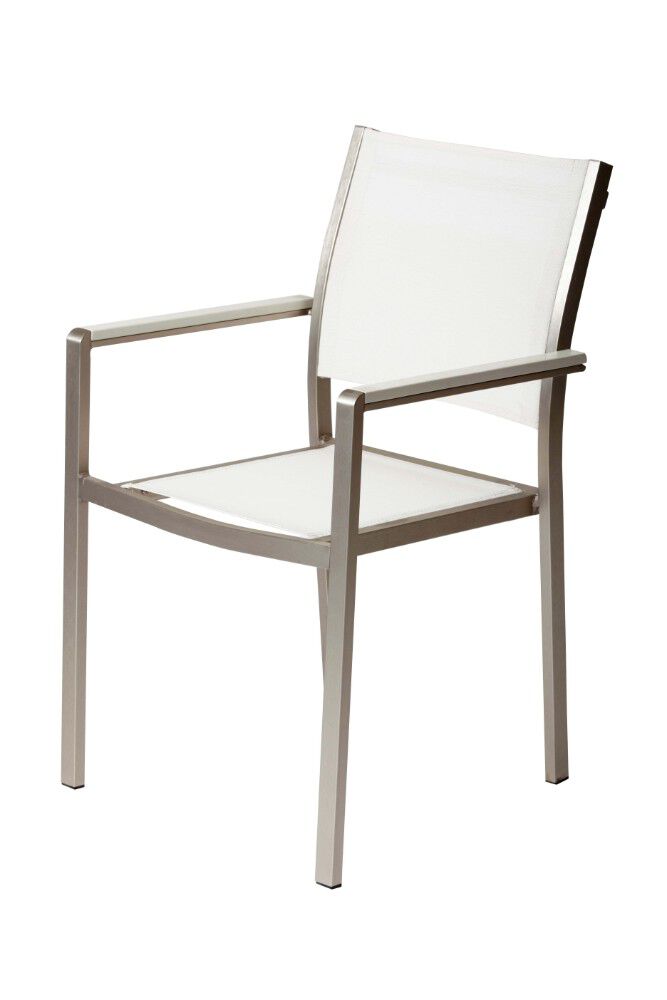 Aluminium Frame Dining Chair Set of 6 White
