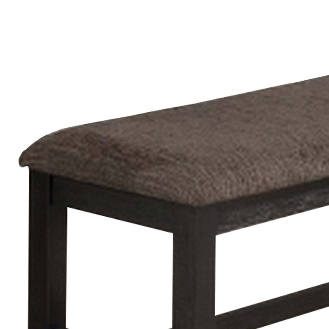 19 Fabric Upholstered Wooden Frame Padded Bench, Brown