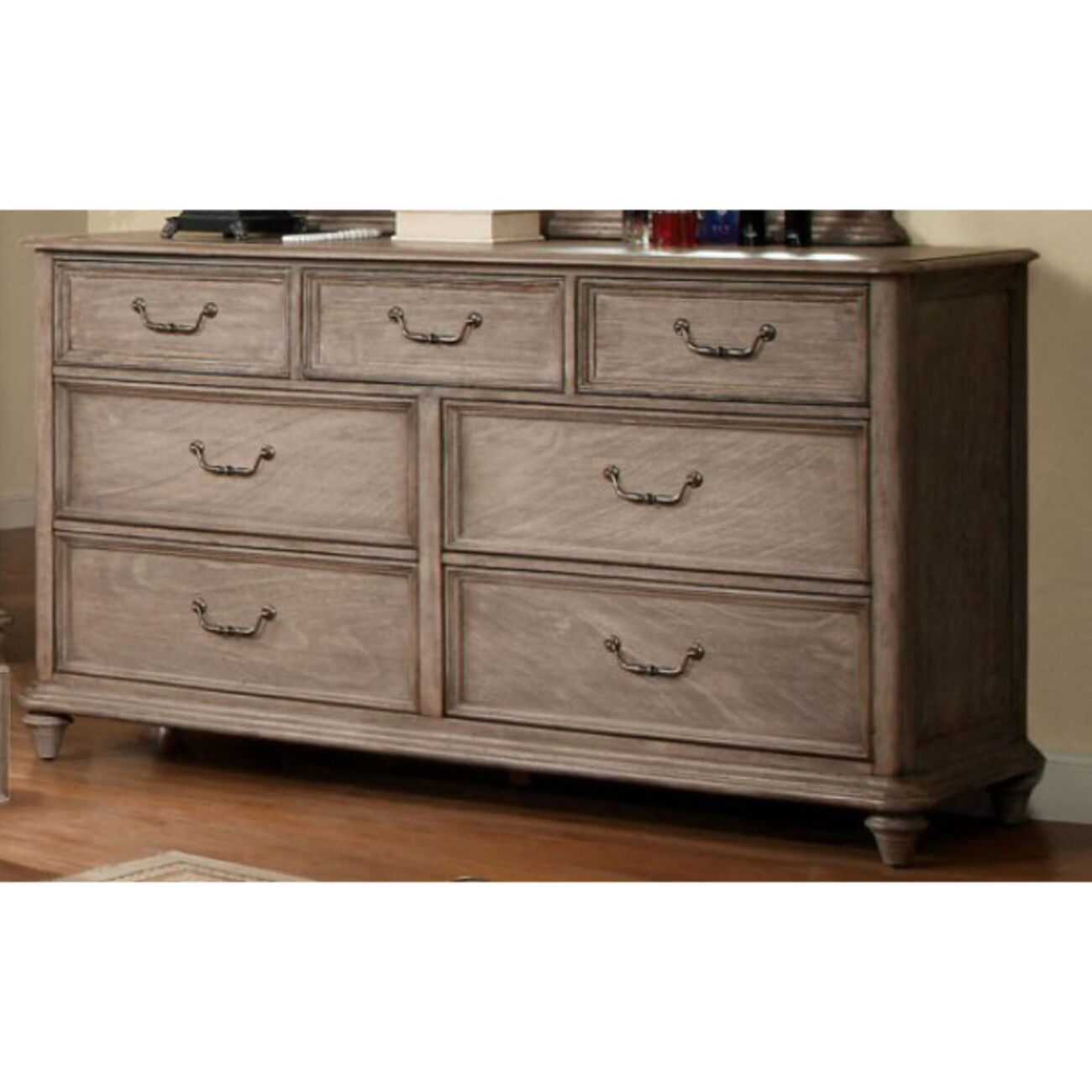 Effortlessly Stylish Transitional Style Dresser, Rustic Natural Brown