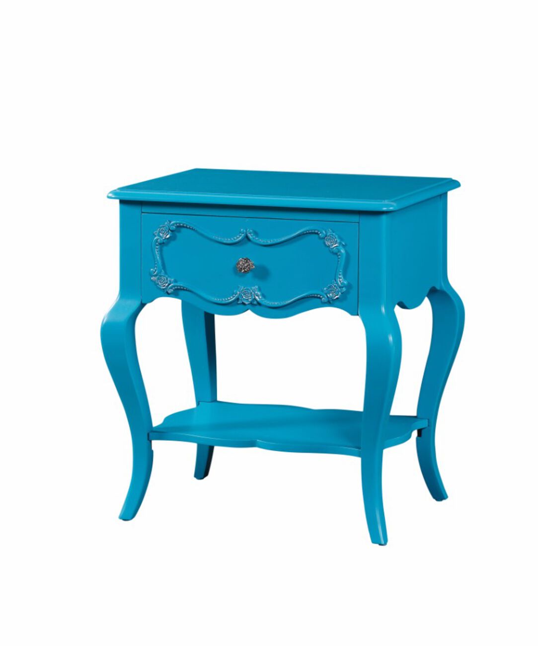 Traditional Style Wood Nightstand By Edalene, Blue