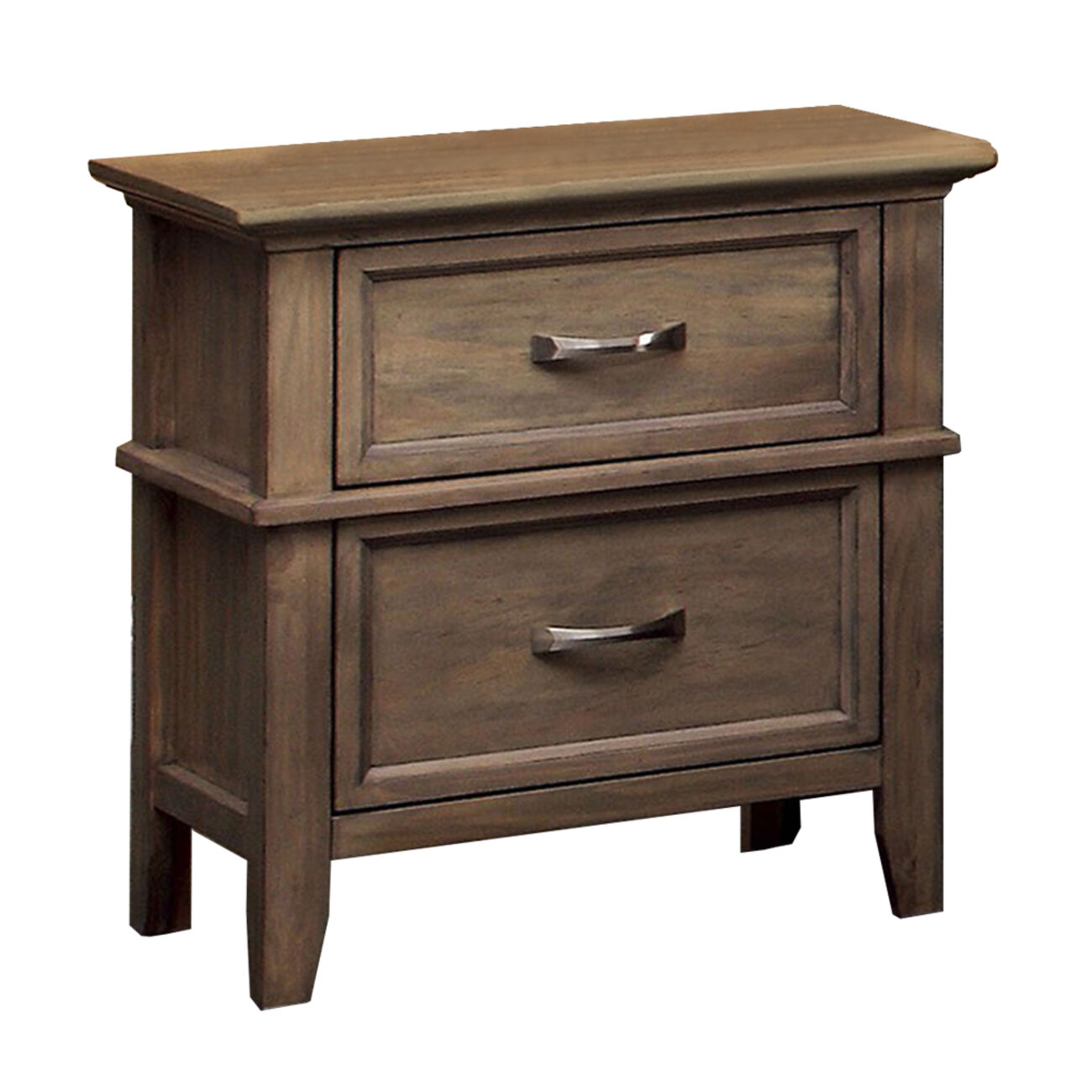 Loxley Transitional Nightstand, Weathered Oak Finish