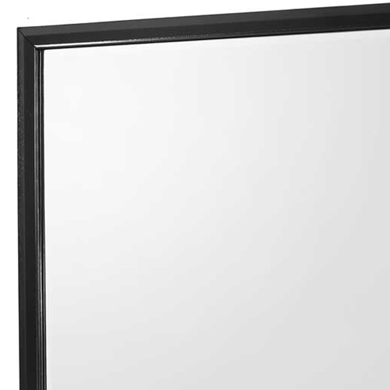 Rectangular Wooden Frame Dresser Top Mirror, Black and Silver - BM215210