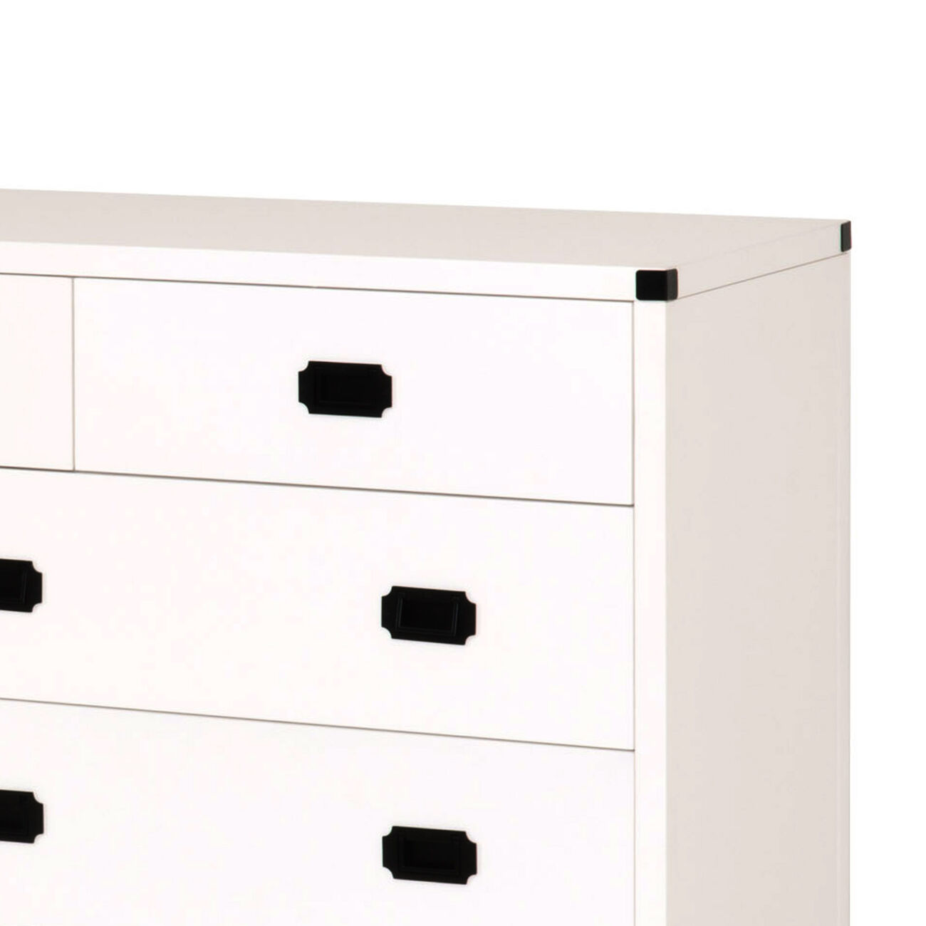9 Drawers Wooden Media Dresser with Flip Down Storage, White and Black