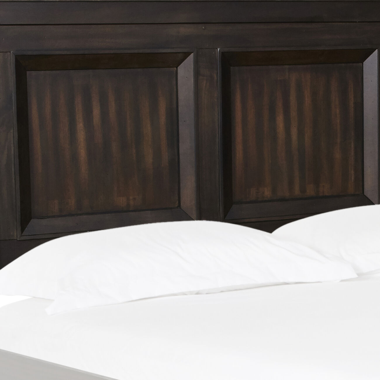 Transitional Wooden Headboard with Molded Details, Brown