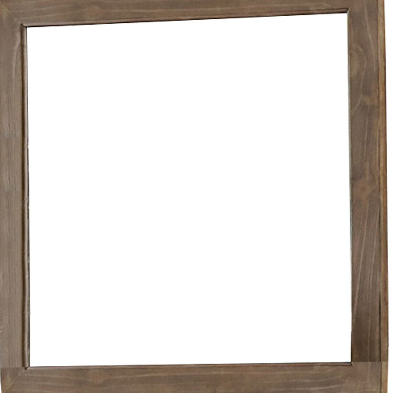 Contemporary Style Wooden Frame Dresser Mirror, Rustic Brown