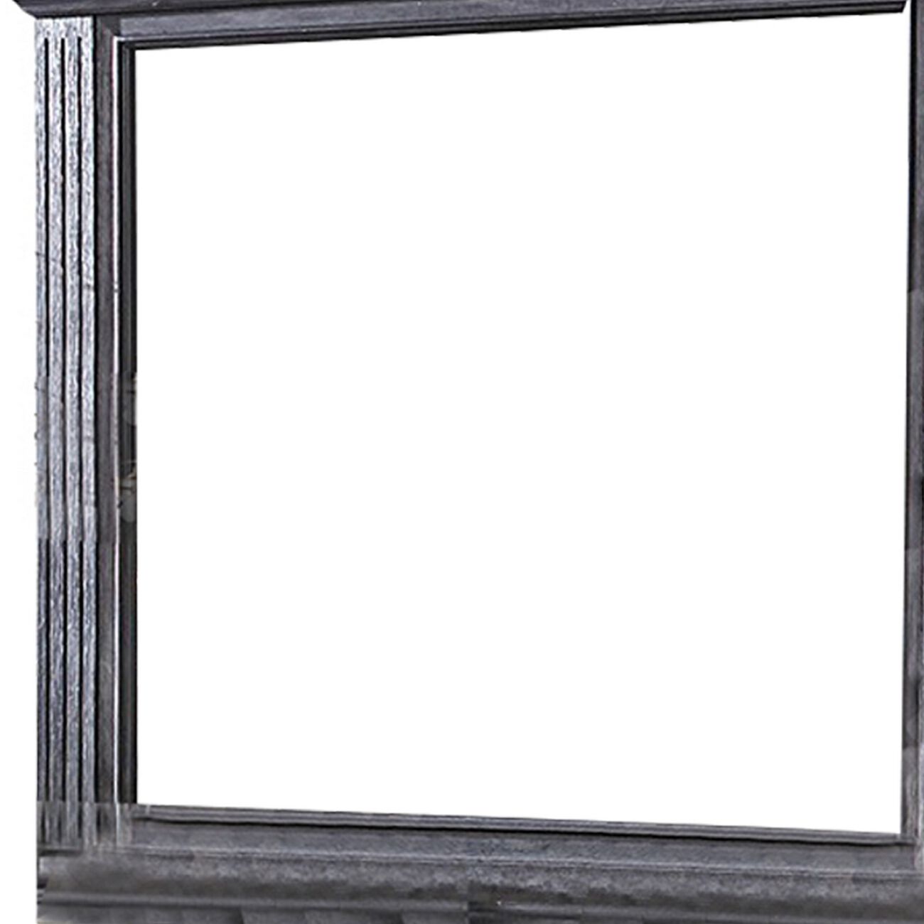 Traditional Wooden Frame Dresser Mirror with Natural Grain Details, Black