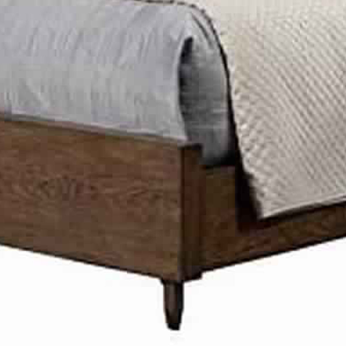 Full Size Panel Bed with Textured Resin Headboard and Metal Legs, Brown