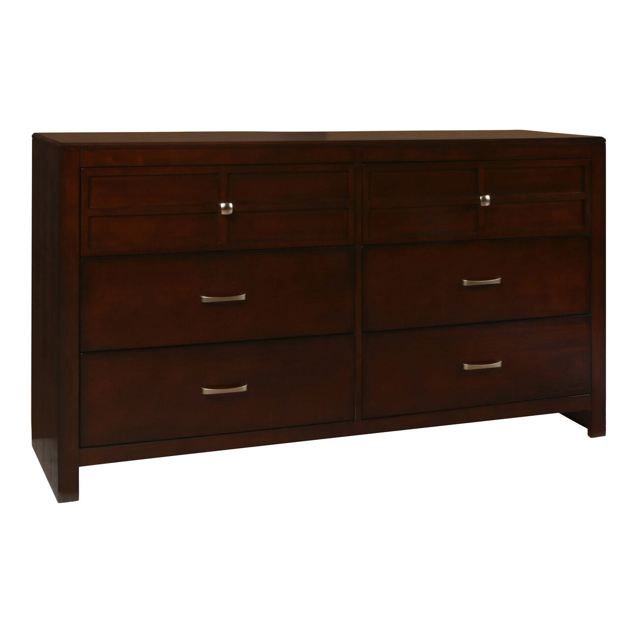 Wooden Dresser with 6 Spacious Storage Drawers, Brown
