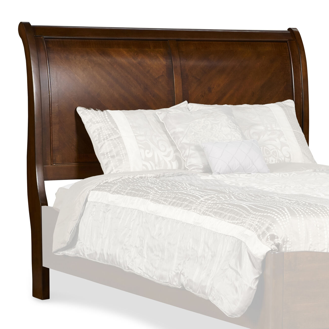 Eastern King Size Wooden Sleigh Headboard with Curved Back , Brown