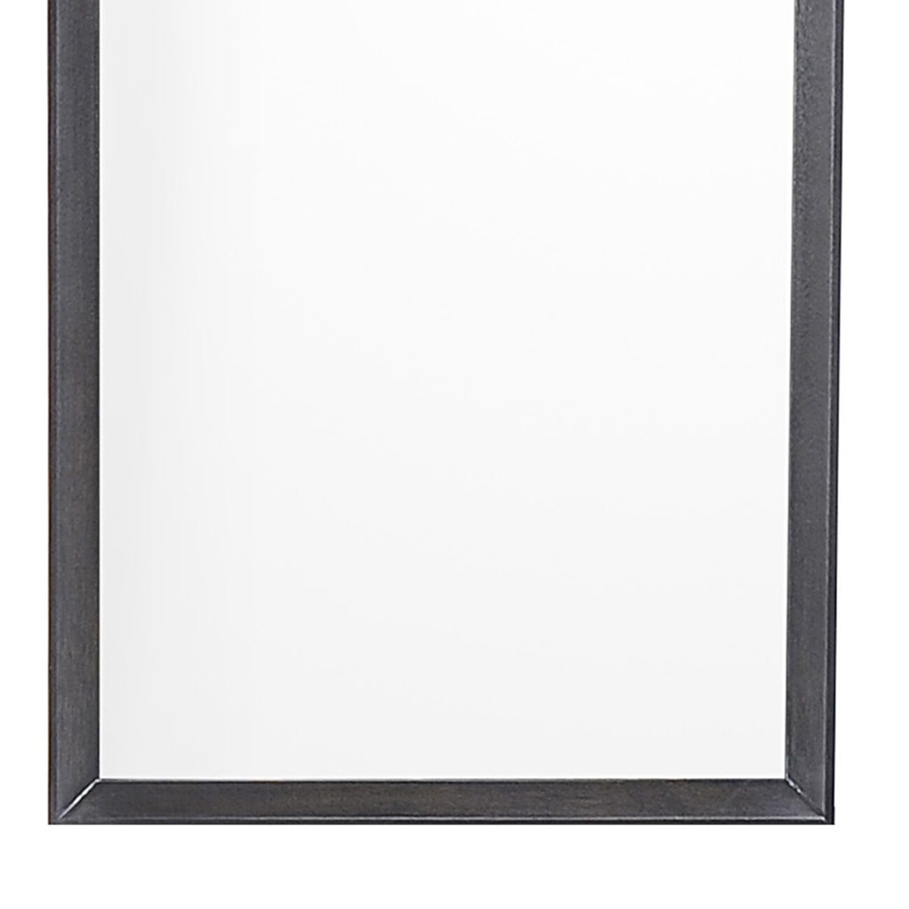 Rectangular Wooden Frame Dresser Top Mirror, Antique Black and Silver - BM215230