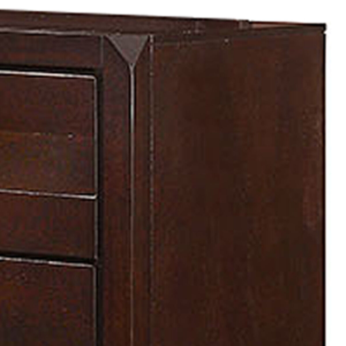 8 Drawer Transitional Dresser with Round Knobs and Clipped Feet, Brown