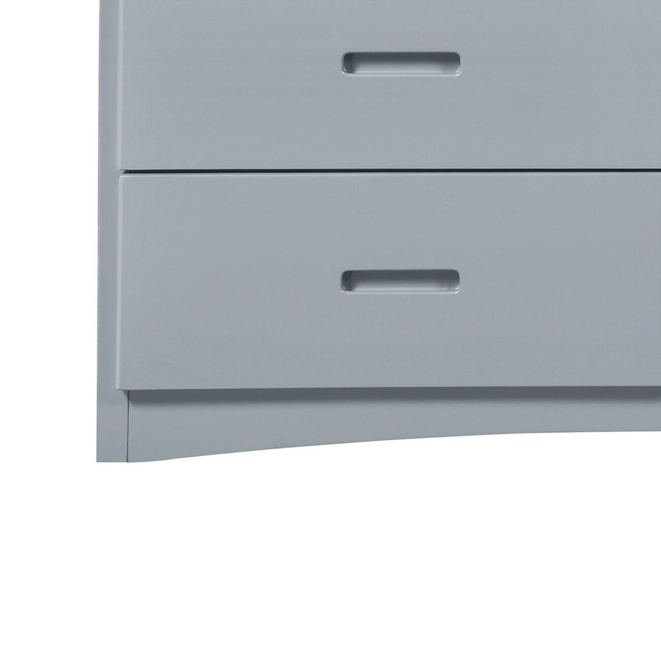 Transitional Wooden Dresser with 6 Drawers and Recessed Handles, Gray