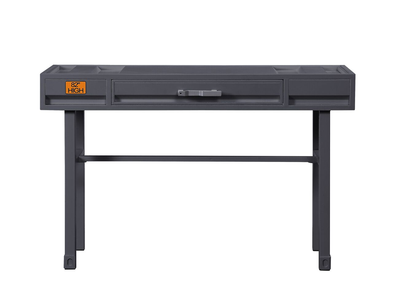 Industrial Style Metal and Wood 1 Drawer Vanity Desk, Gray