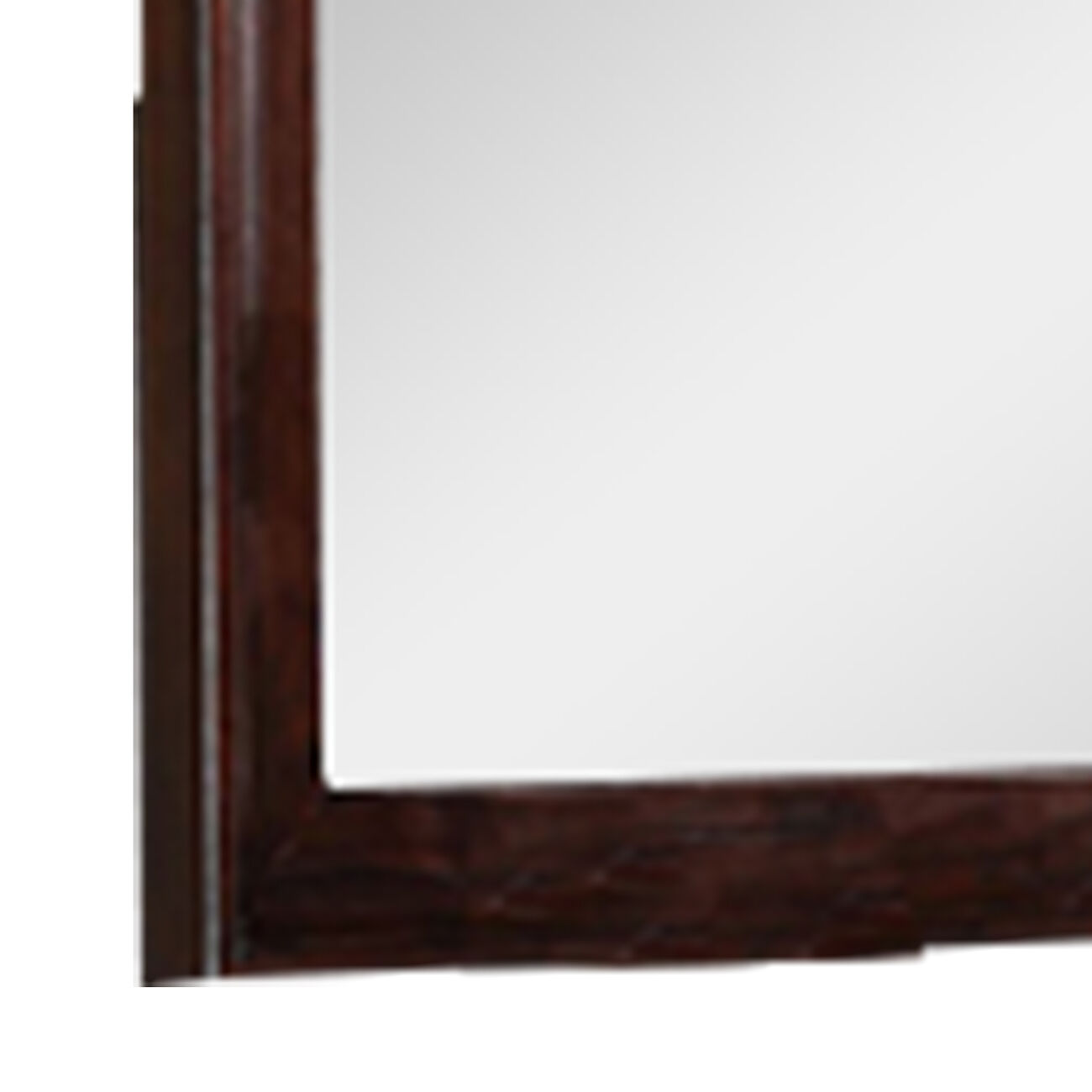 Crown Design Dresser Top Beveled Mirror with Wooden Frame, Brown and Silver