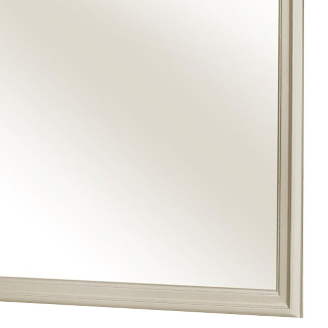 Molded Wooden Frame Dresser Top Mirror, Champagne Silver - BM215168
