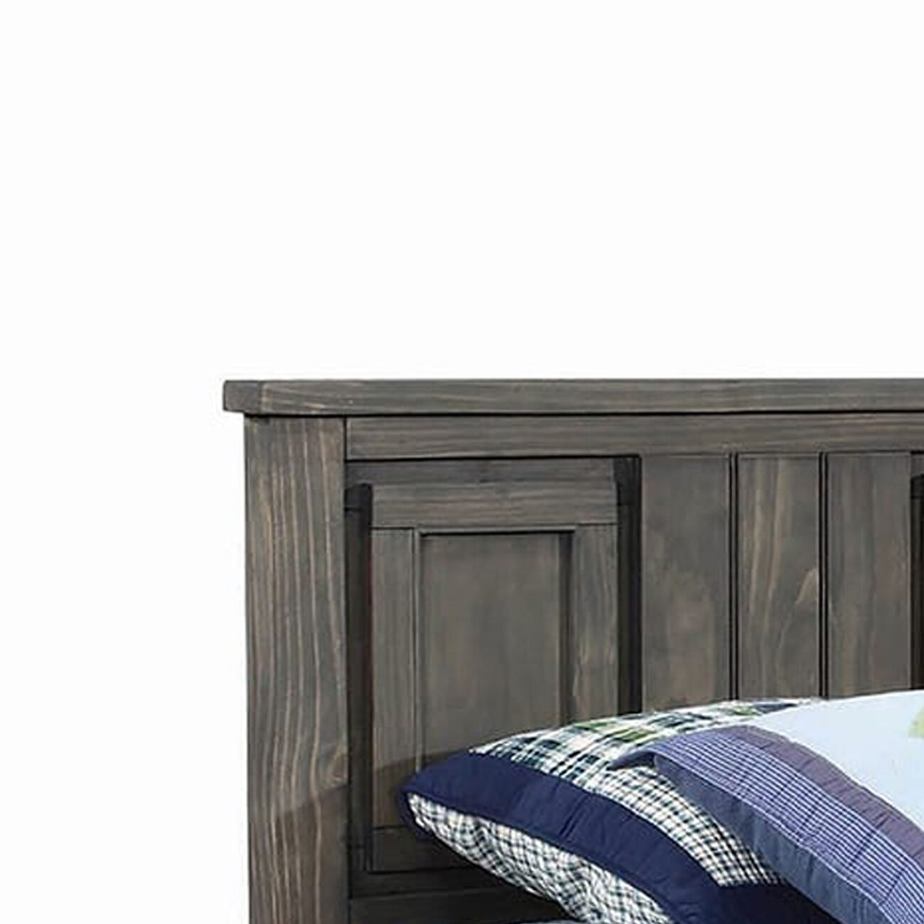Transitional Wooden Panel Design Twin Size Headboard, Gray