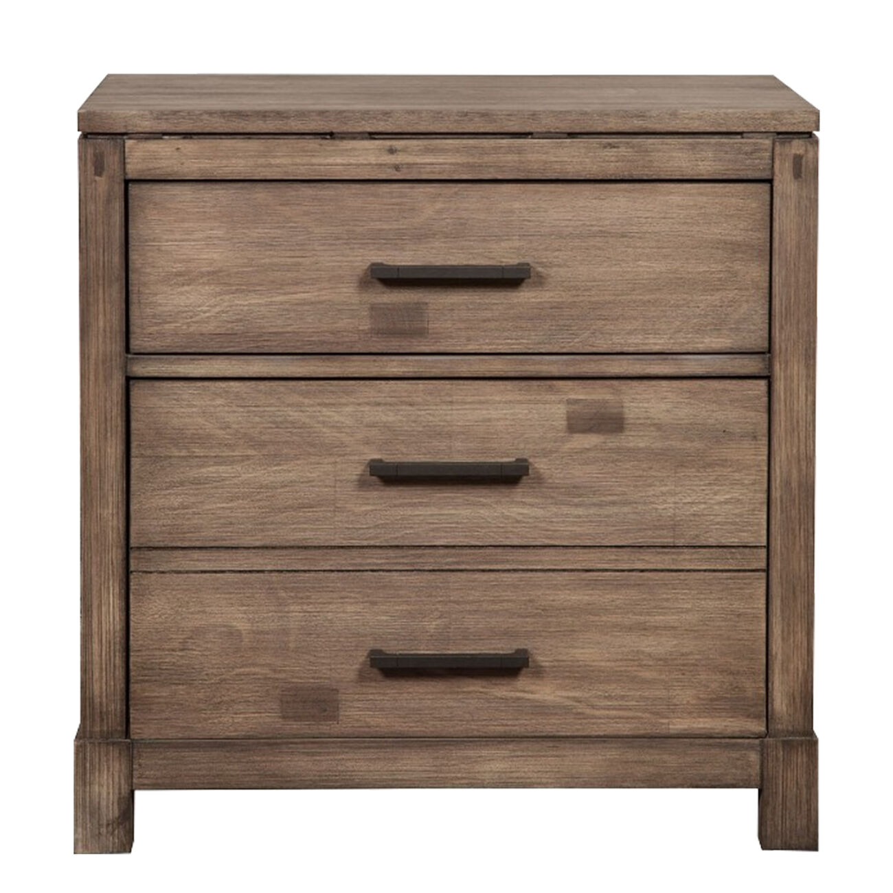 Nightstand with 3 Drawers  Brown