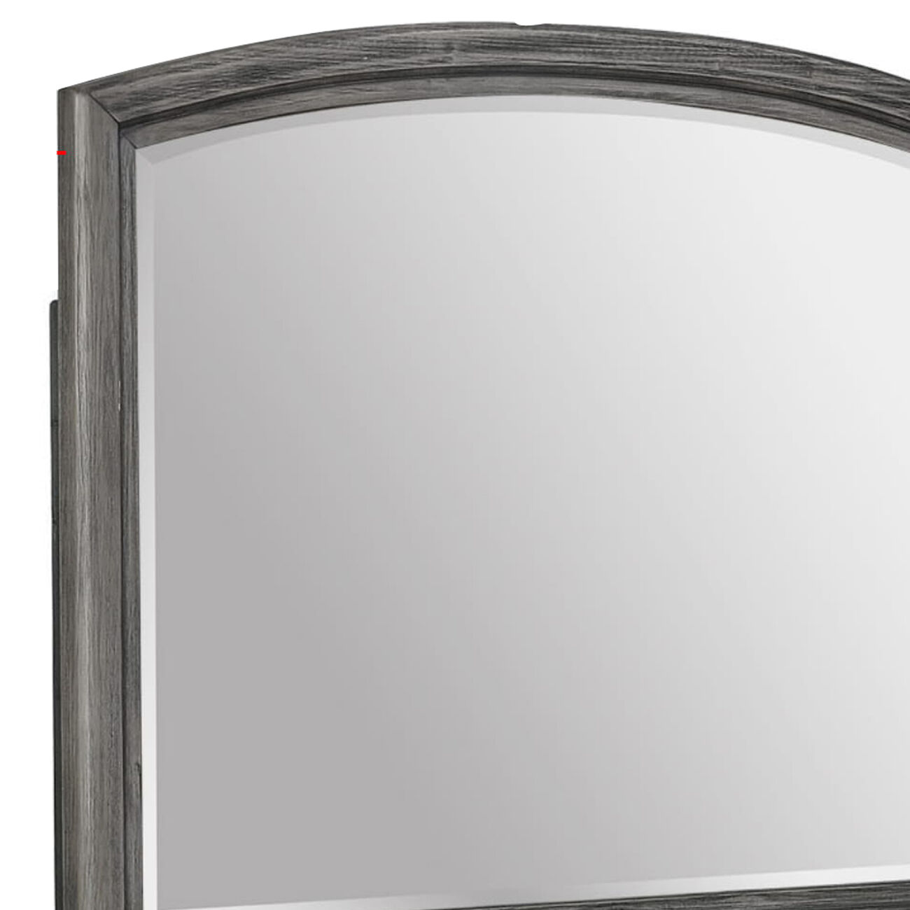 Arch Shape Dresser Top Beveled Mirror with Wooden Frame, Gray and Silver - BM215414