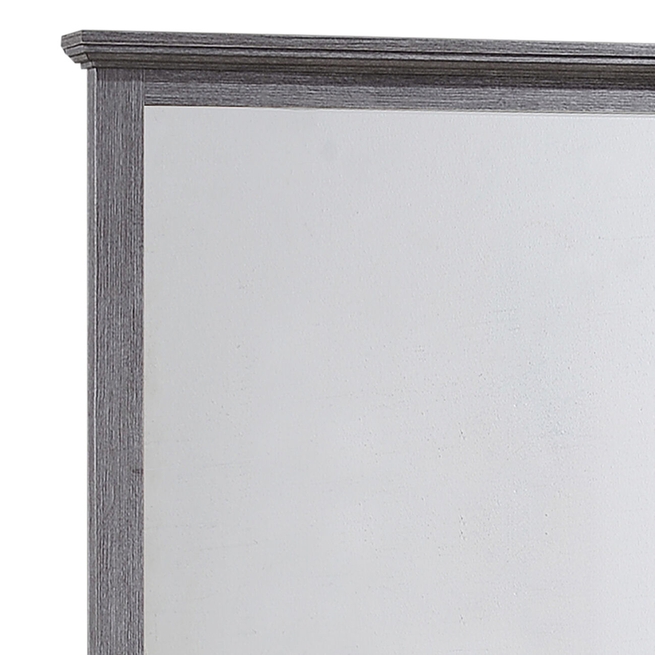 Rectangular Wood Encased Dresser Top Mirror, Gray and Silver - BM215160