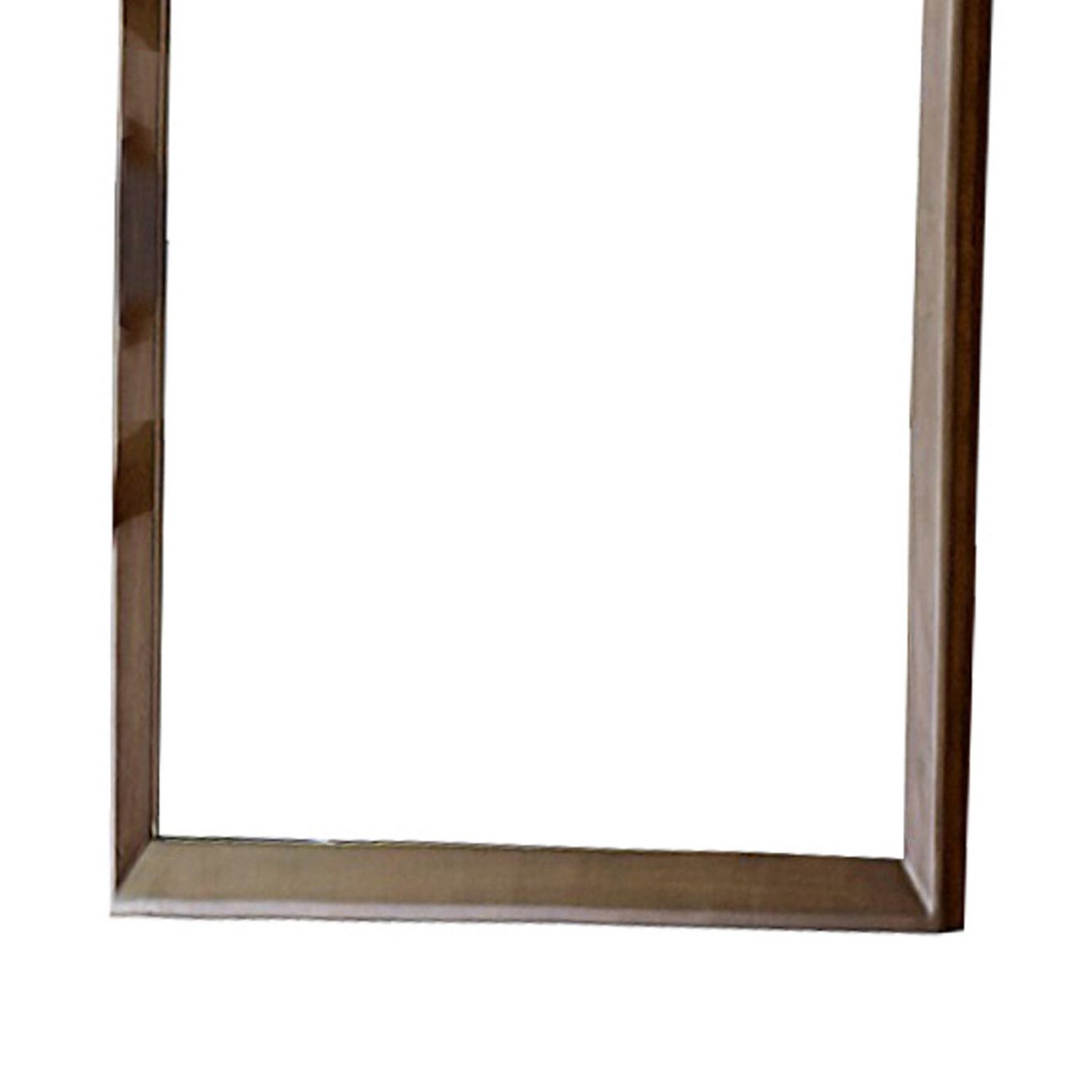 Wooden Frame Dresser Mirror with Natural Grain Details, Walnut Brown