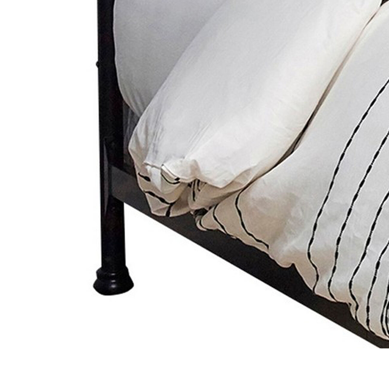 Pipe Design Metal Queen Headboard with Curved Corners, Black