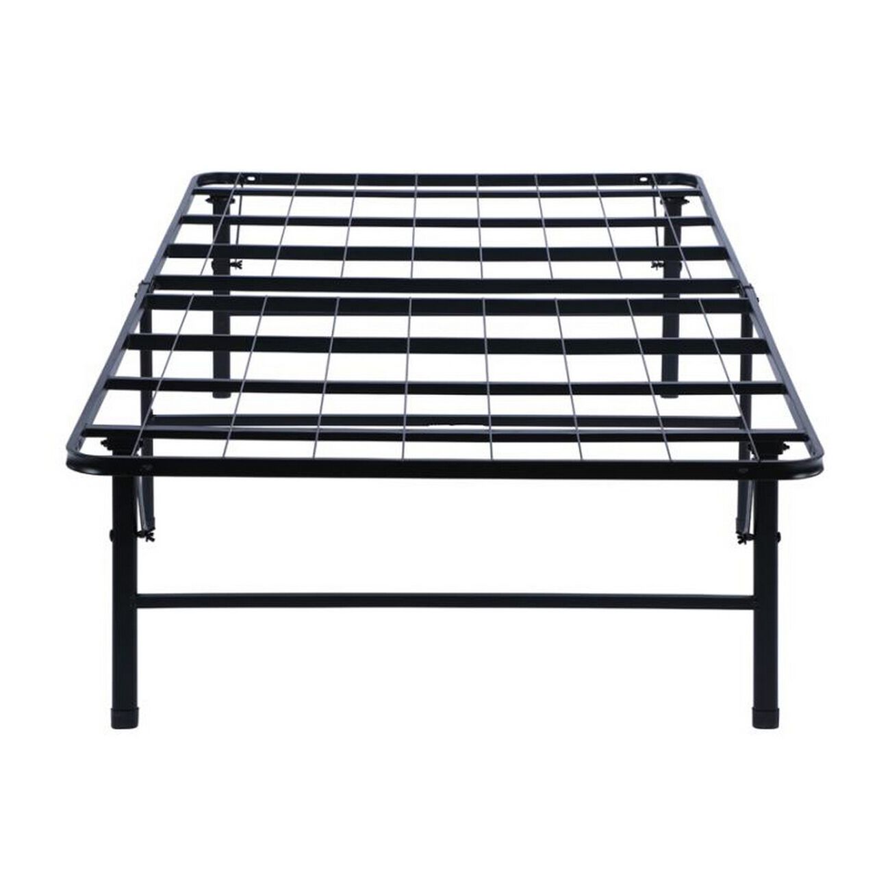 Metal California King Folding Platform Bed, Black